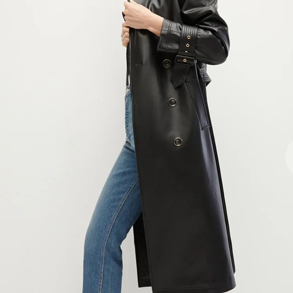 Veronica Beard Vegan Leather Trench Coat - Picture 4 of 5